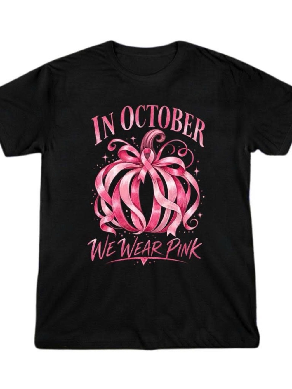 We Wear Pink October Graphic Tee Black